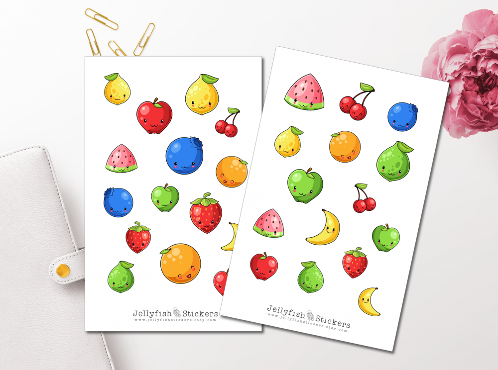 Niedliches Obst Sticker Set